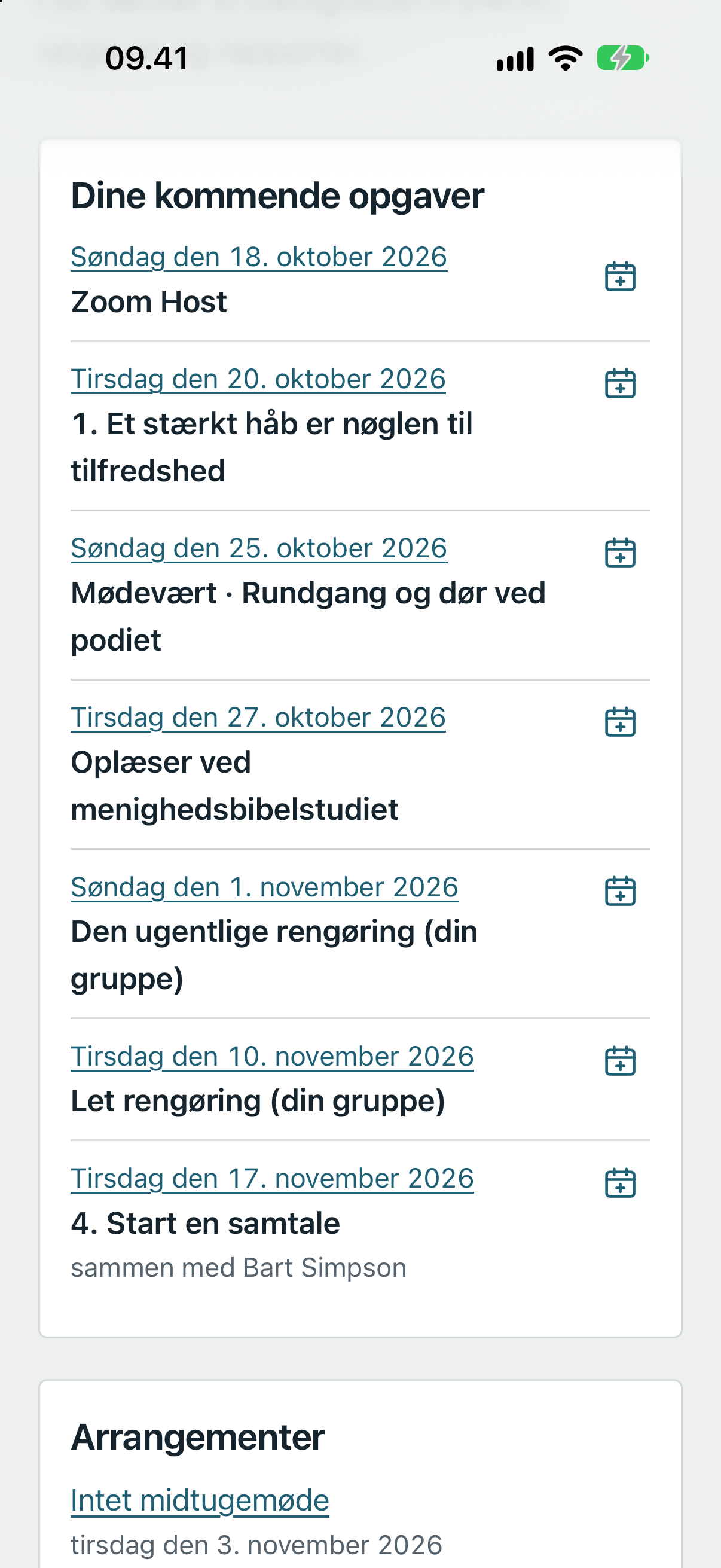 Føj en opgave til kalenderen på telefon