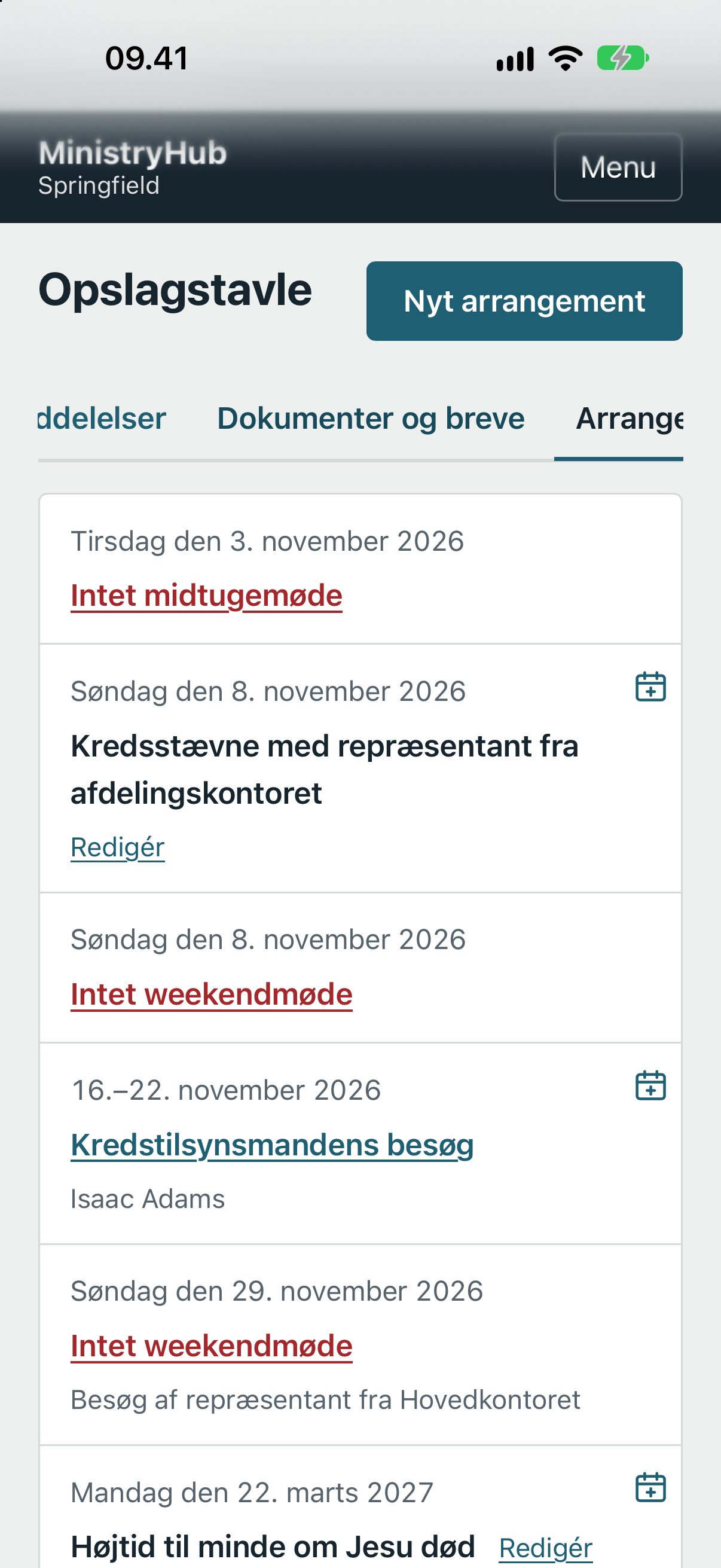 Opslagstavlen på telefon